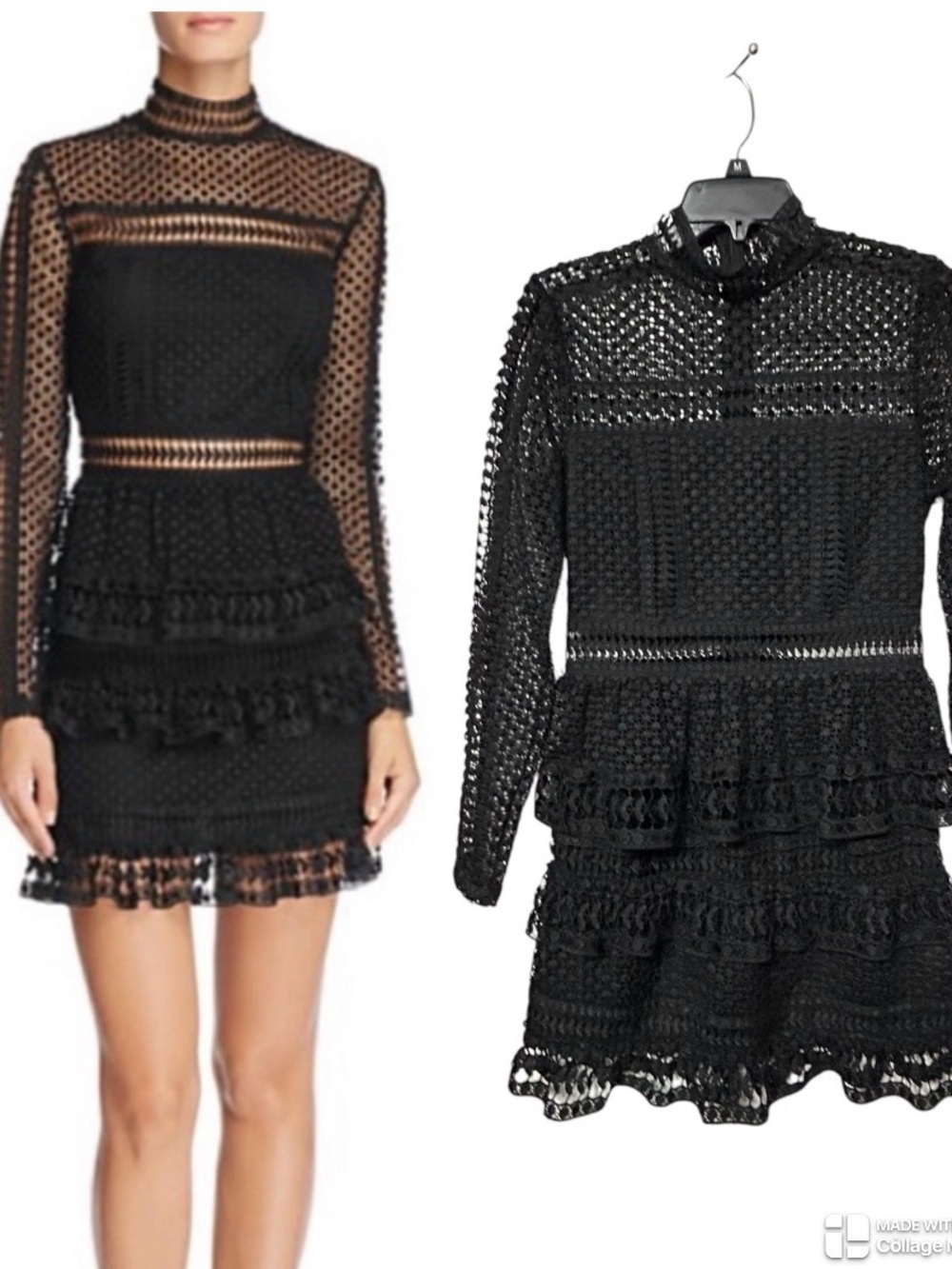 Aqua crochet mock neck dress